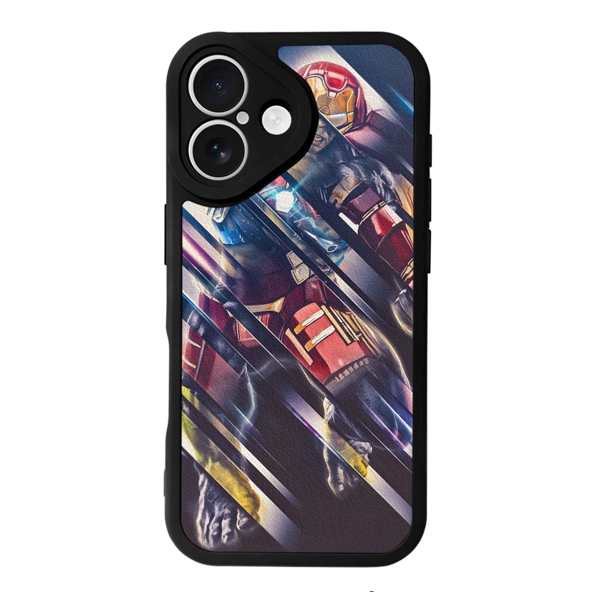 （画像用） アベンジャーズ The Avengers 【iPhone 16シリーズ対応】シリコンスマホケース（レザー調） 材質：シリコン